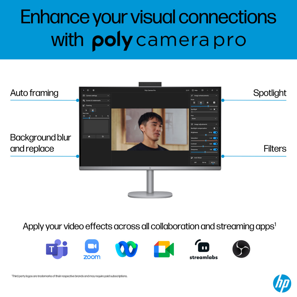 HP OmniStudio X All-in-One Desktop Next Gen AI 32-c1075t PC, Windows 11 Home, 31.5", Intel® Core™ Ultra 7, 16GB RAM, 1TB SSD, 4K UHD, Meteor silver