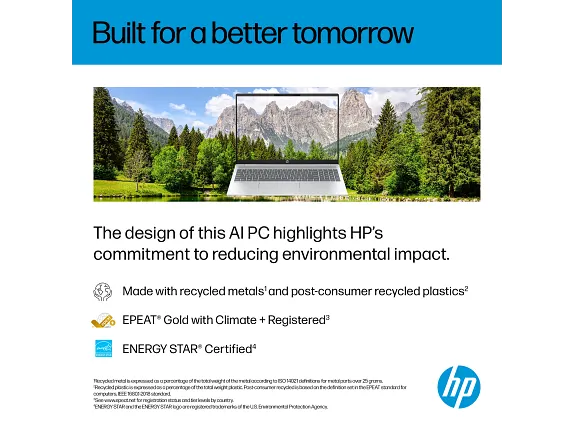 HP OmniBook 5 Laptop AI 16-af1037nr 16", Touch screen, Windows 11 Home,  Intel® Core™ Ultra 7, 16GB RAM, 512GB SSD, 2K, Glacier silver