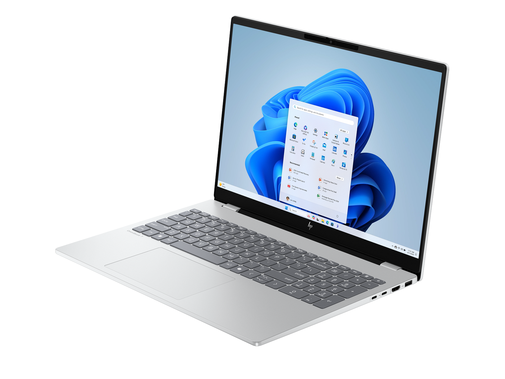 HP OmniBook 7 Laptop AI 16-ay0087nr 16", Touch screen, Windows 11 Home,  Intel® Core™ Ultra 7, 16GB RAM, 1TB SSD, NVIDIA® GeForce RTX™ 4050, 2K, Glacier silver