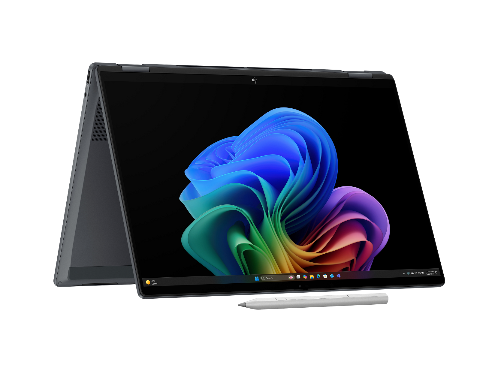 HP OmniBook X Flip 2-in-1 Laptop Next Gen AI 14-fm0047nr 14", Touch screen, Windows 11 Home,  Intel® Core™ Ultra 7, 16GB RAM, 512GB SSD, 2K, Glacier silver